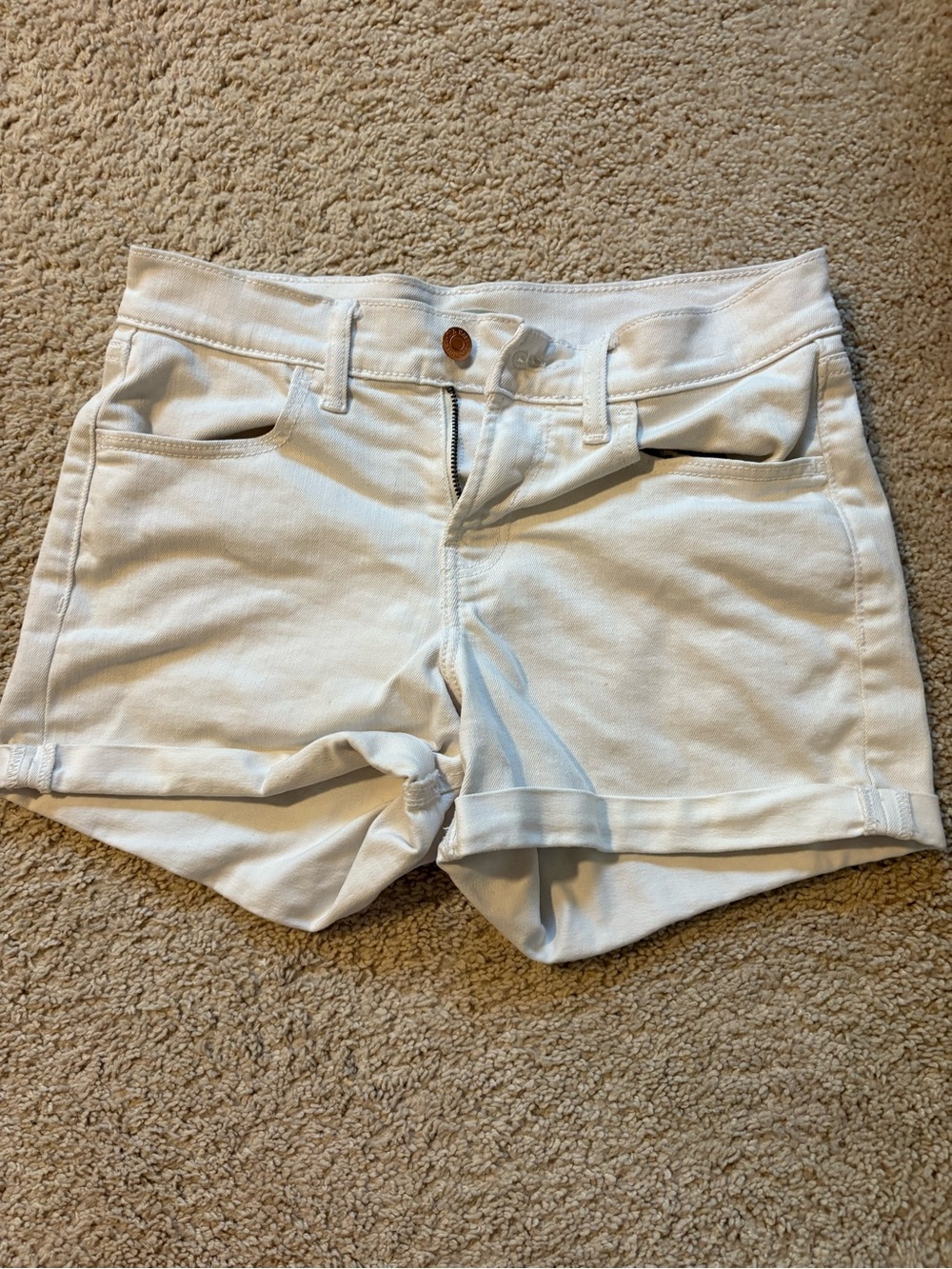 Old Navy White Rolled-Hem Jean Shorts